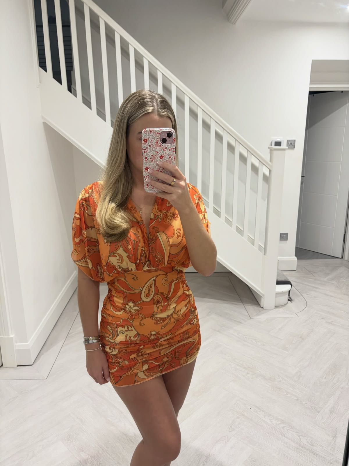Ruched Mesh Dress