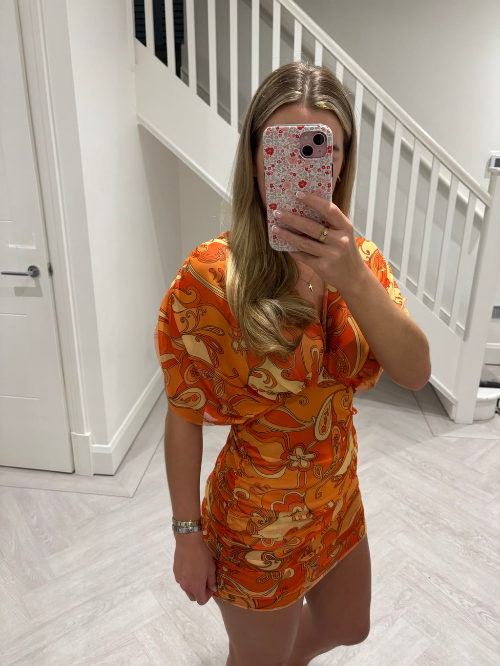 Ruched Mesh Dress